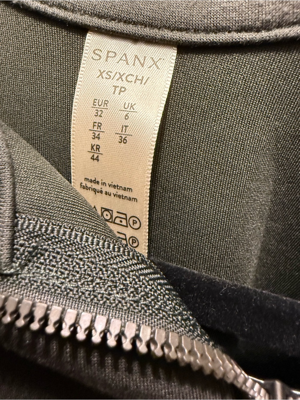 SPANX Dark Gray Green Half-Zip Pullover XS - Picture 4 of 4